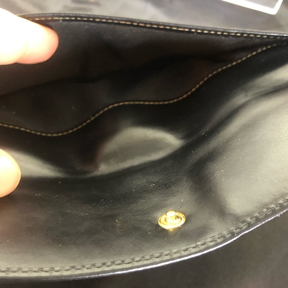 FENDI PEQUIN PECAN Black and Grey Stripe Full Length Trifold Wallet - Picture 11 of 16